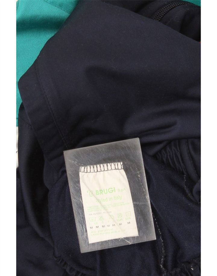 Brugi Herren-Trainingsanzugjacke mit USA-Grafik, mittleres Marineblau, Farbblock