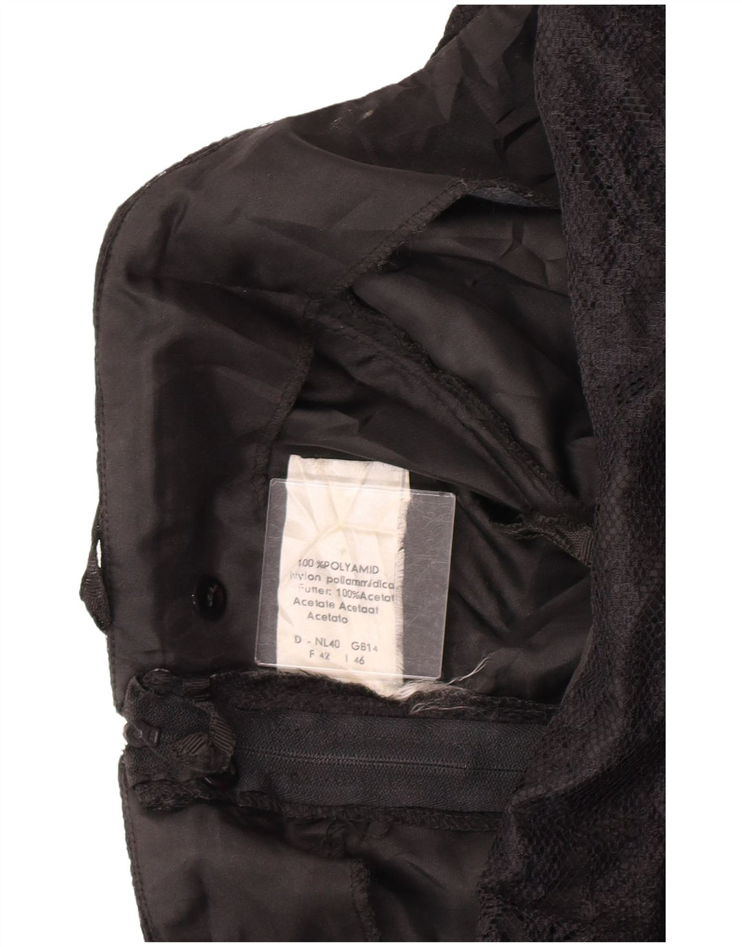 Vintage Damen Trägerloses Kleid UK 14 Großes schwarzes geblümtes Polyamid