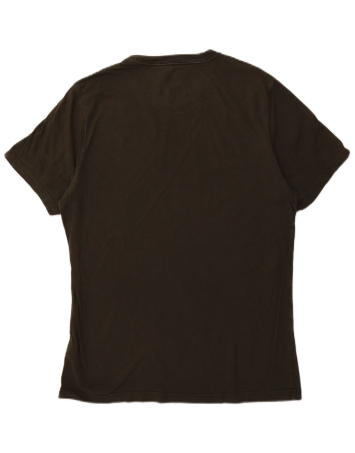 BARBOUR Mens Slim Fit T-Shirt Top Medium Khaki Cotton