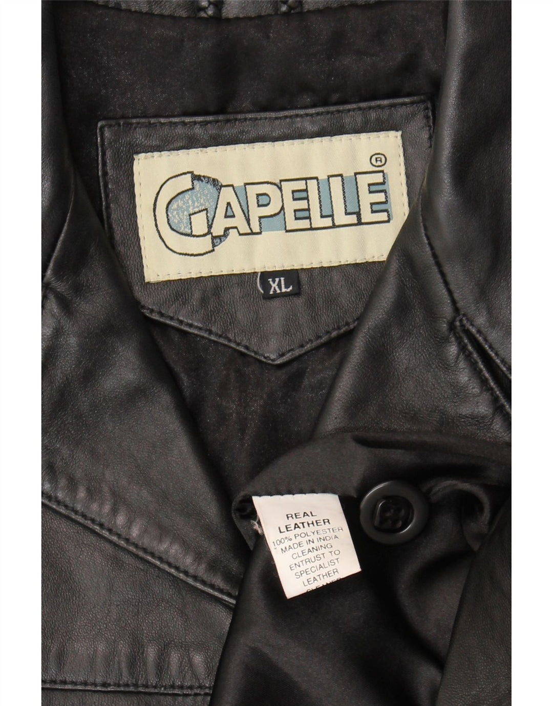 CAPELLE Womens Leather Jacket UK 18 XL Black Leather Vintage Capelle and Second-Hand Capelle from Messina Hembry 