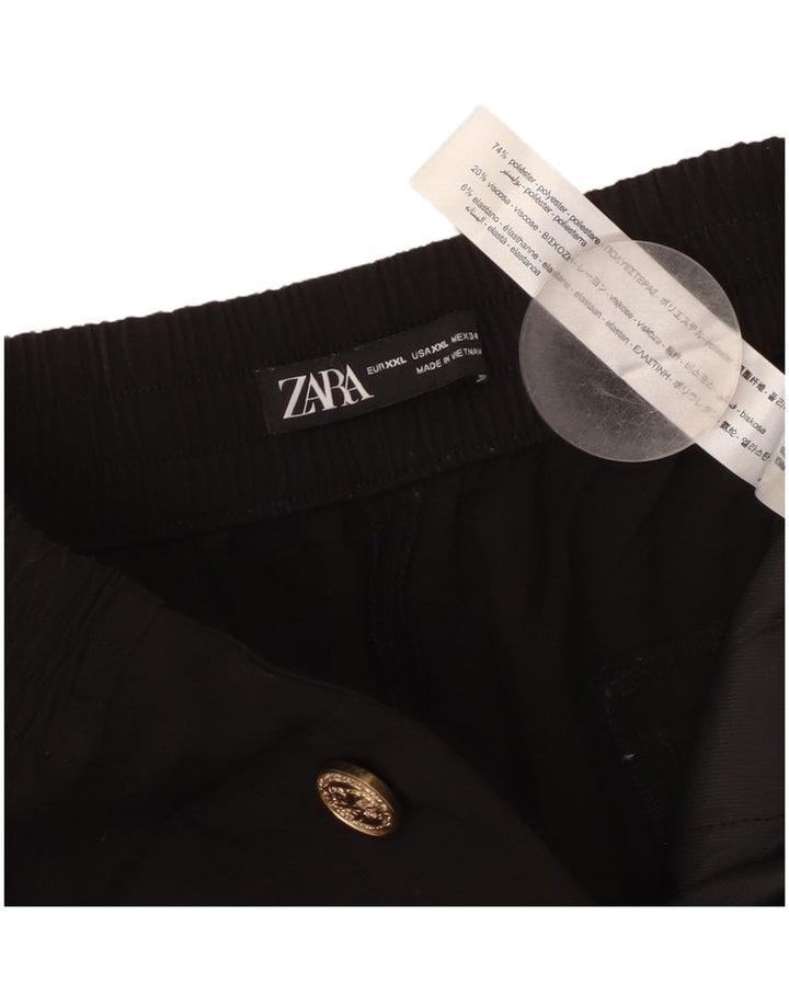 Zara Damen Gerade Freizeithose 2XL W34 L27 Schwarz Polyester