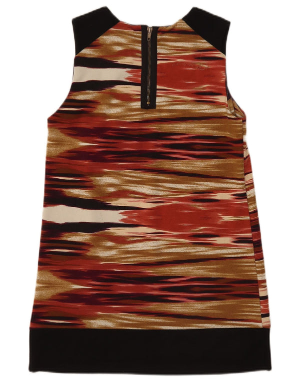 Desigual Womens Abstract Pattern Ärmelloses Etuikleid UK 6 XS Braunes Herz