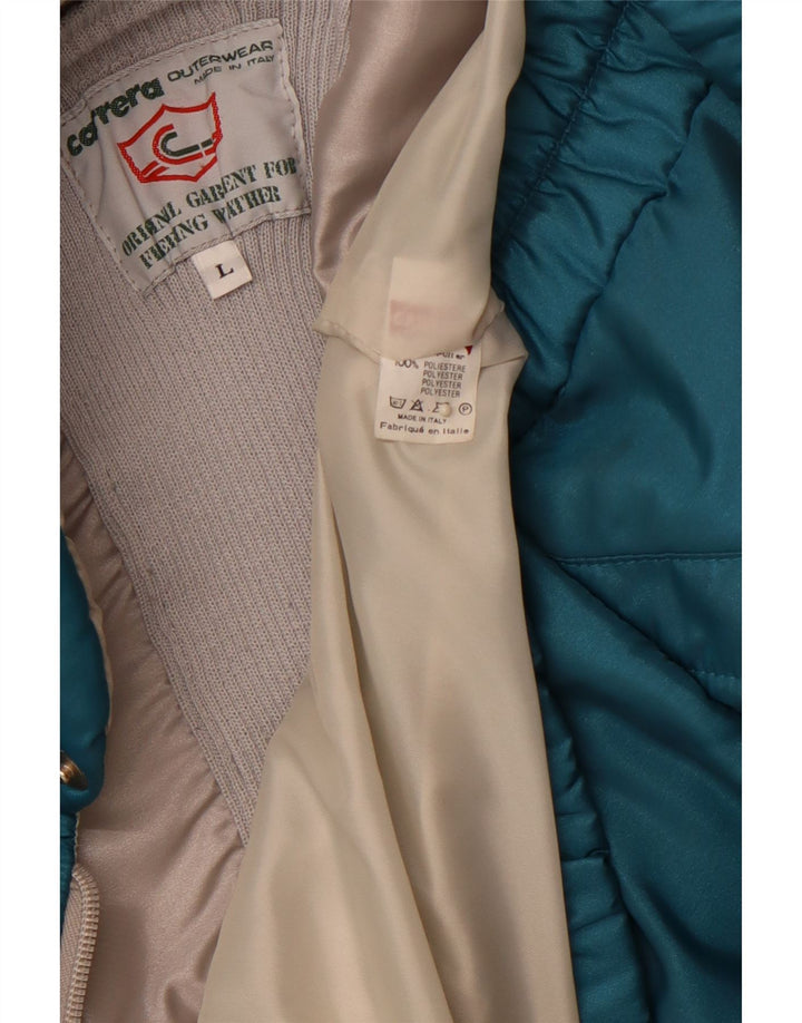 CARRERA Wattierte Herrenjacke UK 40 Large Blaues Colourblock-Polyester