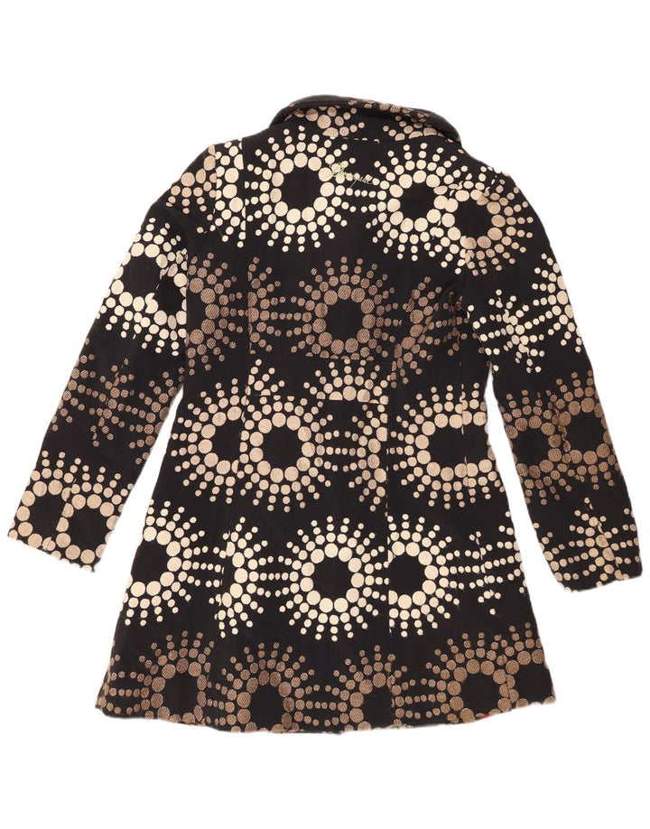 DESIGUAL Damenmantel EU 42 Großes schwarzes geometrisches Acryl