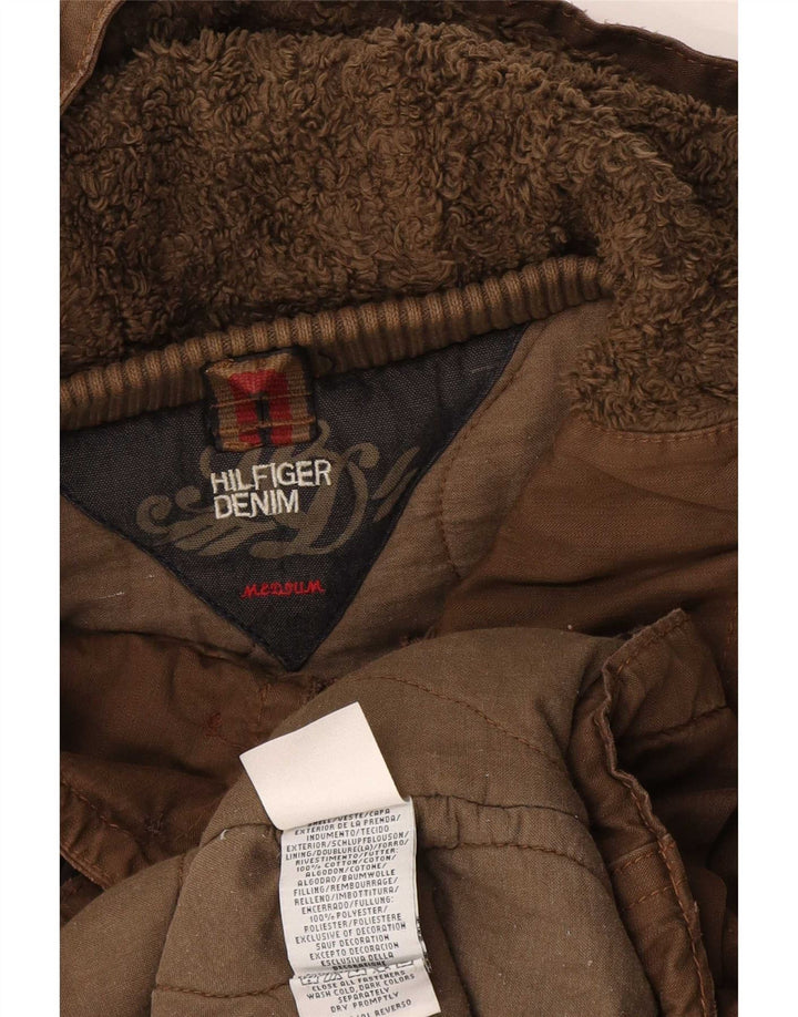 Tommy Hilfiger Herren-Parka mit Kapuze, UK 38, mittelbraune Baumwolle