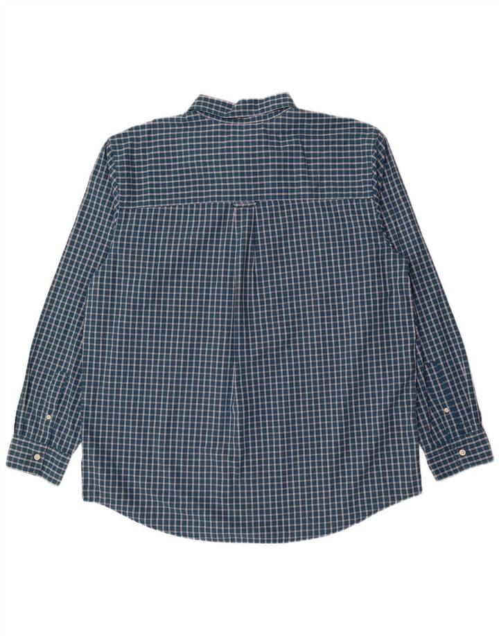 Chaps Herrenhemd XL grün kariert Baumwolle
