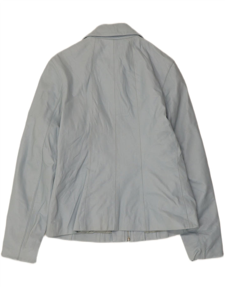 VINTAGE Damen Lederjacke IT 46 Großes blaues Leder