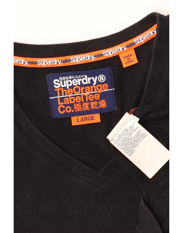 Superdry Herren T-Shirt Top Large Schwarz Baumwolle