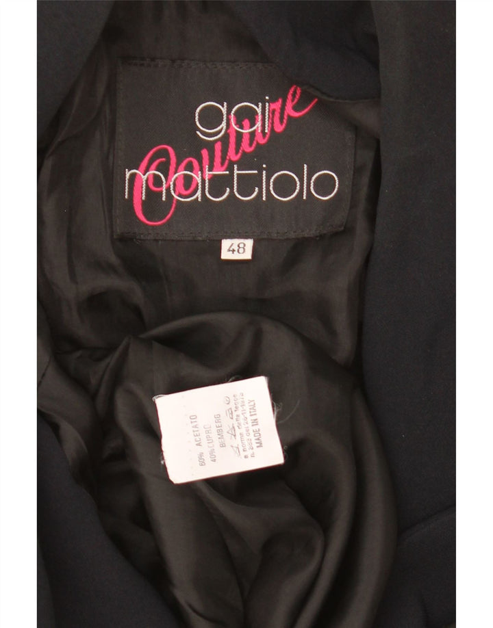 Gai Mattiolo Damen 1-Knopf-Blazerjacke IT 48 XL Schwarz geblümt
