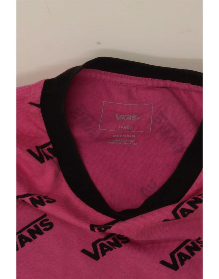 Vans Herren-T-Shirt mit Grafik, Größe L, Rosa, Baumwolle