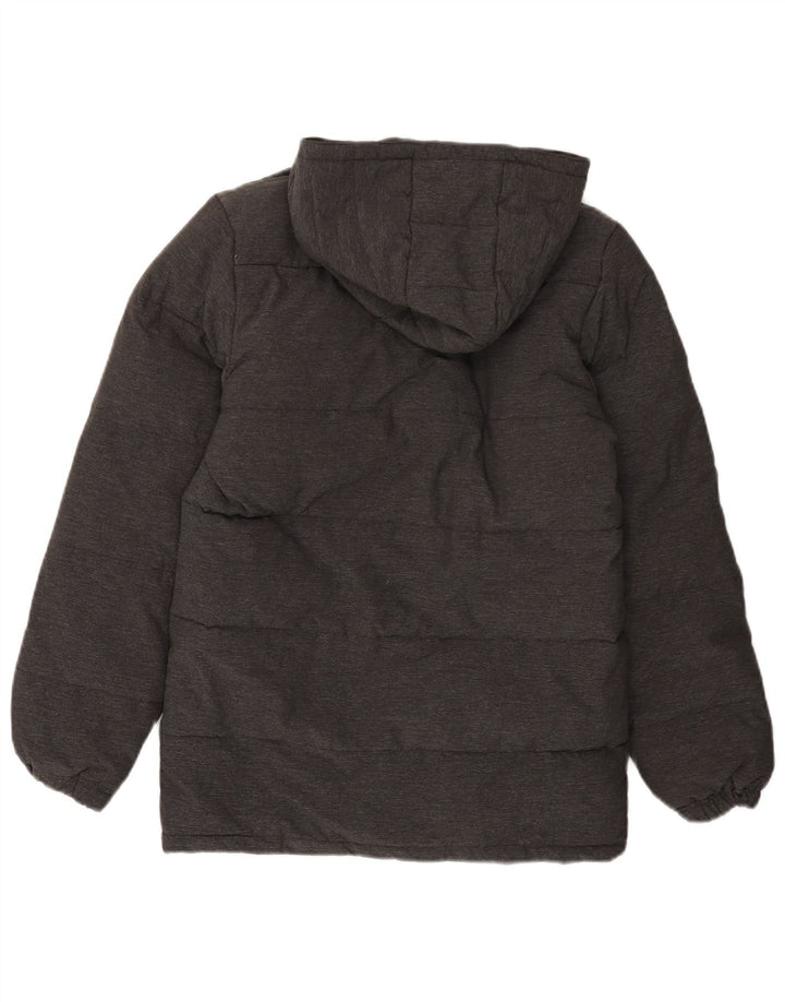 Lyle & Scott Wattierte Jungenjacke mit Kapuze, 14–15 Jahre, graues Nylon