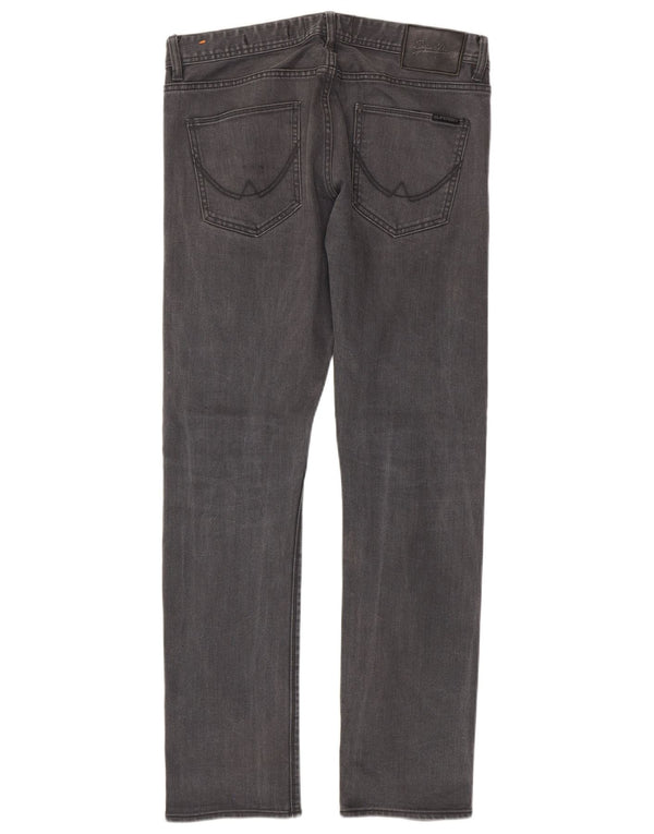 Superdry Herren Corporal Slim Jeans W33 L32 Graue Baumwolle