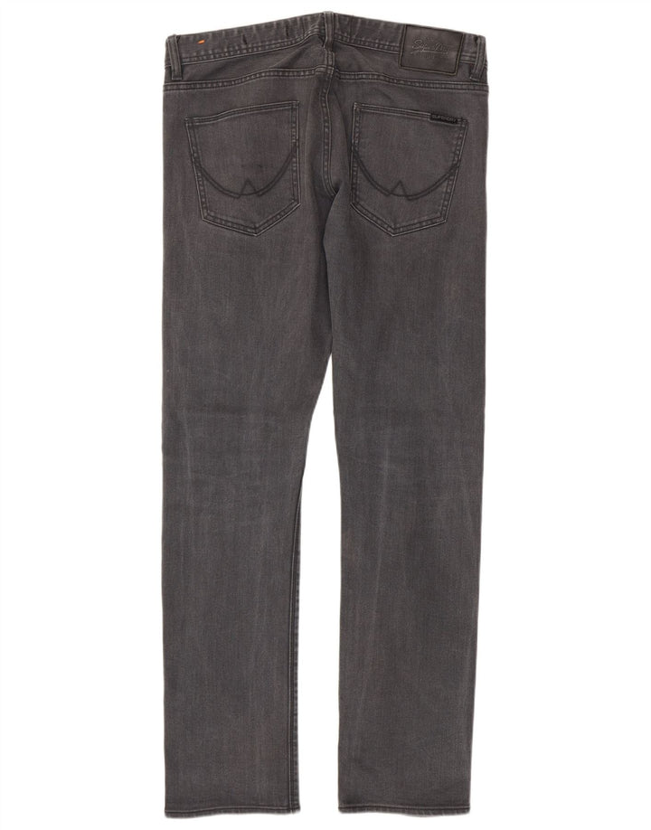 Superdry Herren Corporal Slim Jeans W33 L32 Graue Baumwolle