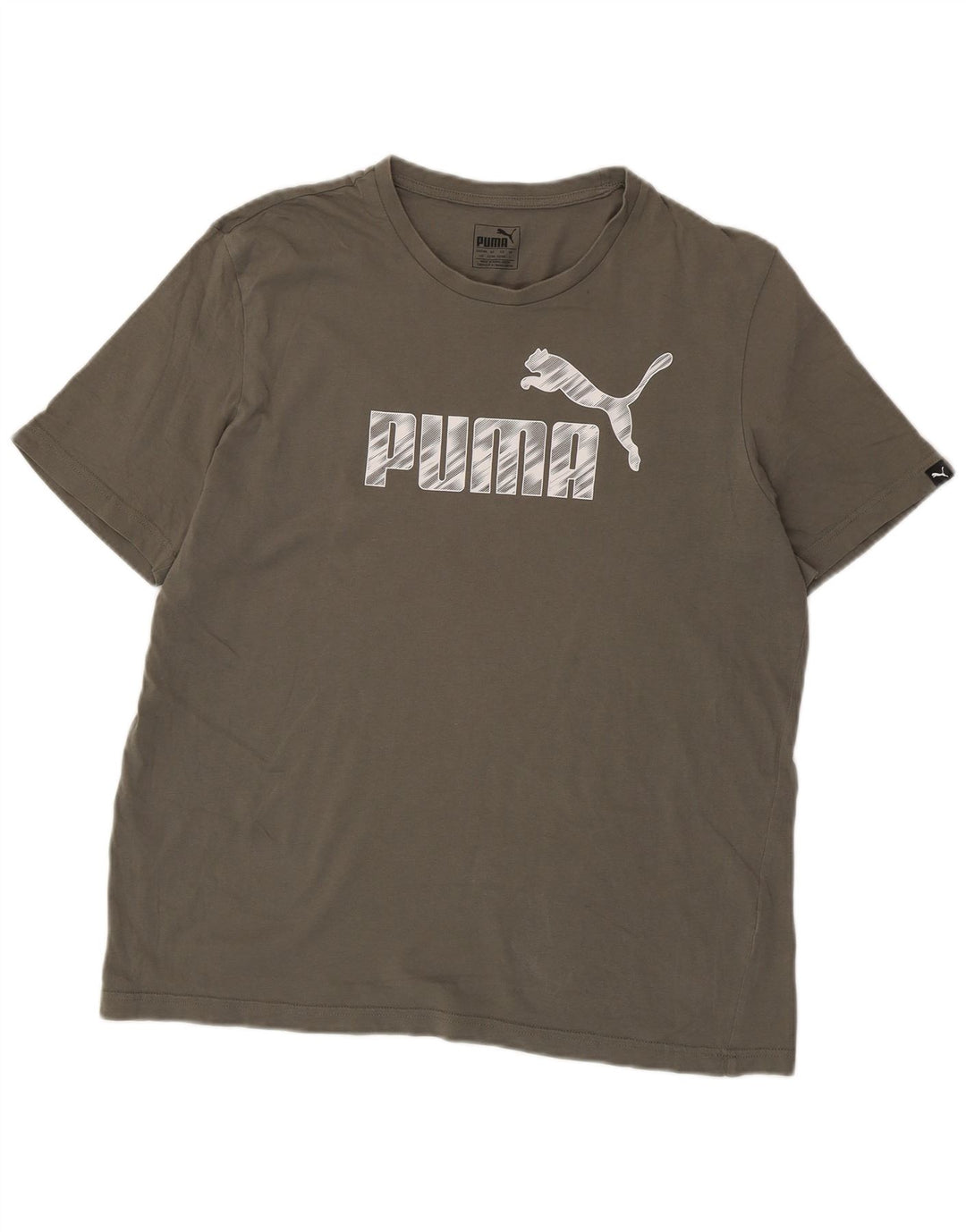 Puma Herren Grafik T-Shirt Top Large Khaki