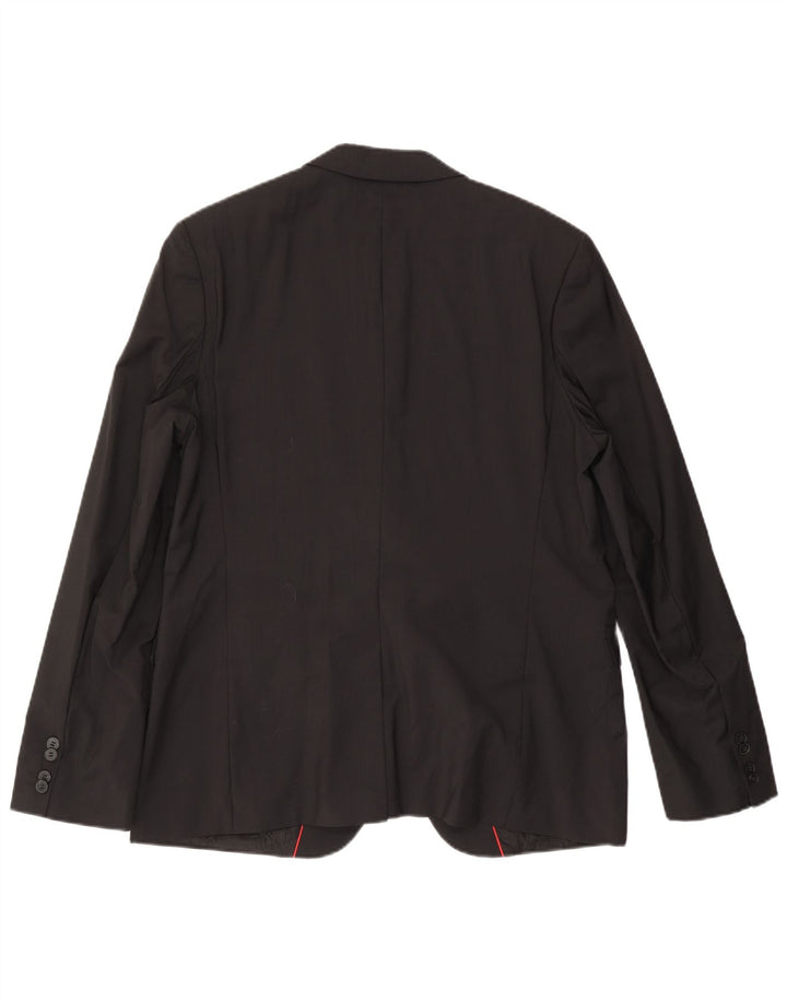 HUGO BOSS Herren-Blazer mit 2 Knöpfen, EU 56, 3XL, schwarze Wolle