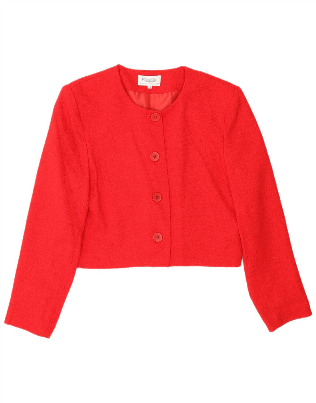 Pimkie Damen Crop 4 Button Blazer Jacke EU 36 Kleine rote Viskose
