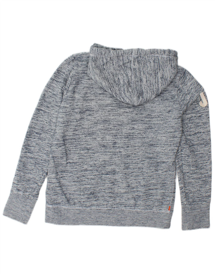 SUPERDRY Grafik-Hoodie-Pullover für Damen, UK 16, Größe L, marineblau gesprenkelte Baumwolle