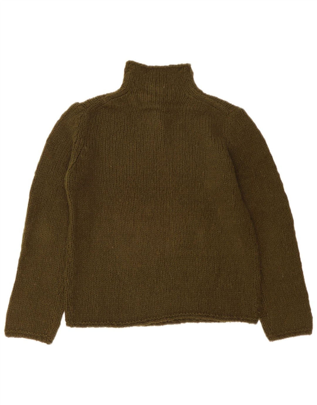 Henry Cottons Damen-Pullover mit Knopfkragen, IT 46, große Khaki-Wolle
