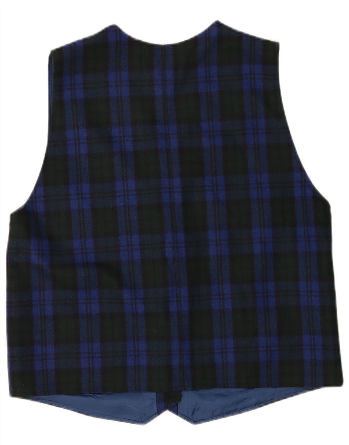 Hammerschmid Damen Weste UK 18 XL Blau karierte Schurwolle