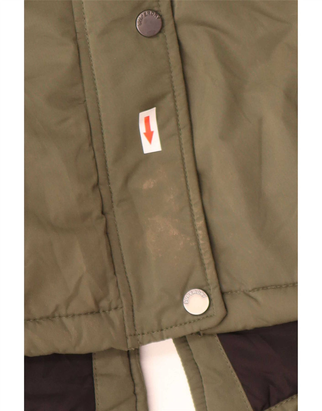 Superdry Damen-Parka mit Kapuze, UK 8, Größe S, Khaki, Polyester