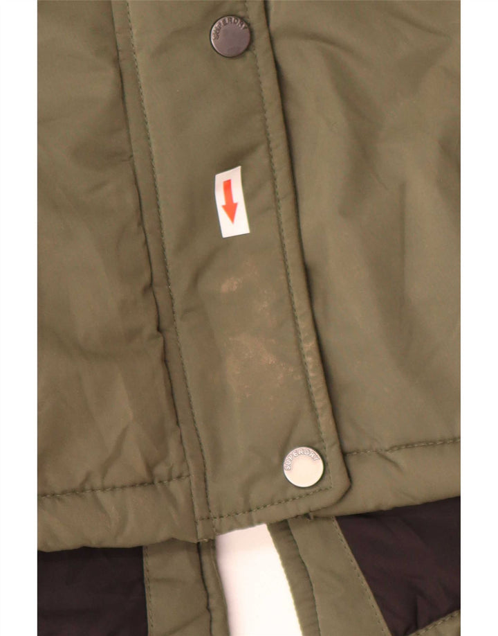 Superdry Damen-Parka mit Kapuze, UK 8, Größe S, Khaki, Polyester