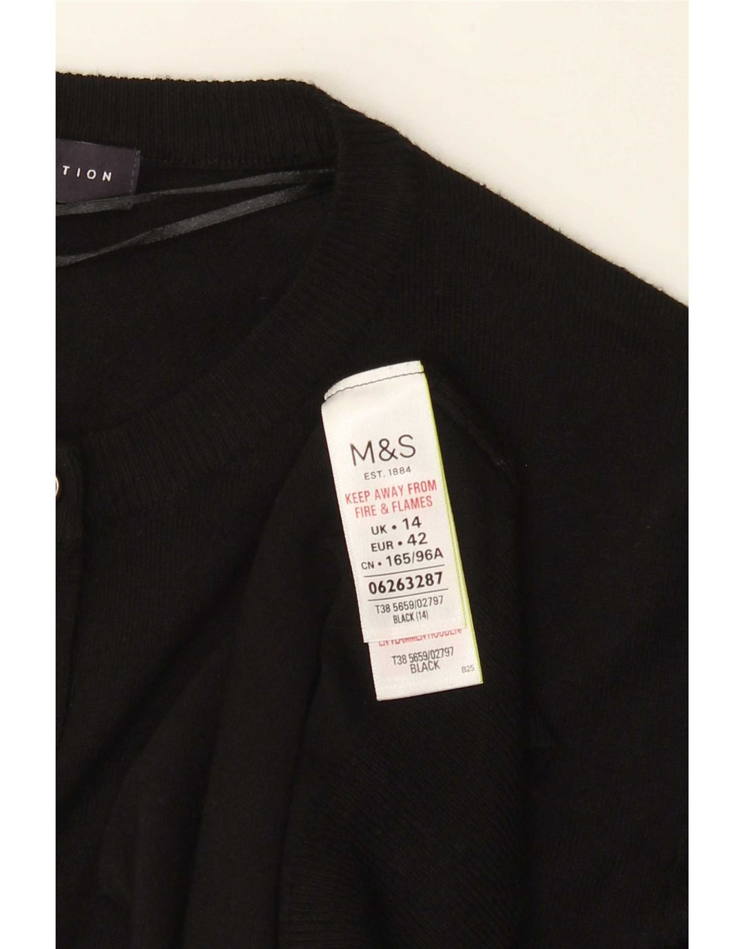 Marks & Spencer Damen-Cardigan-Pullover UK 14 Große schwarze Viskose