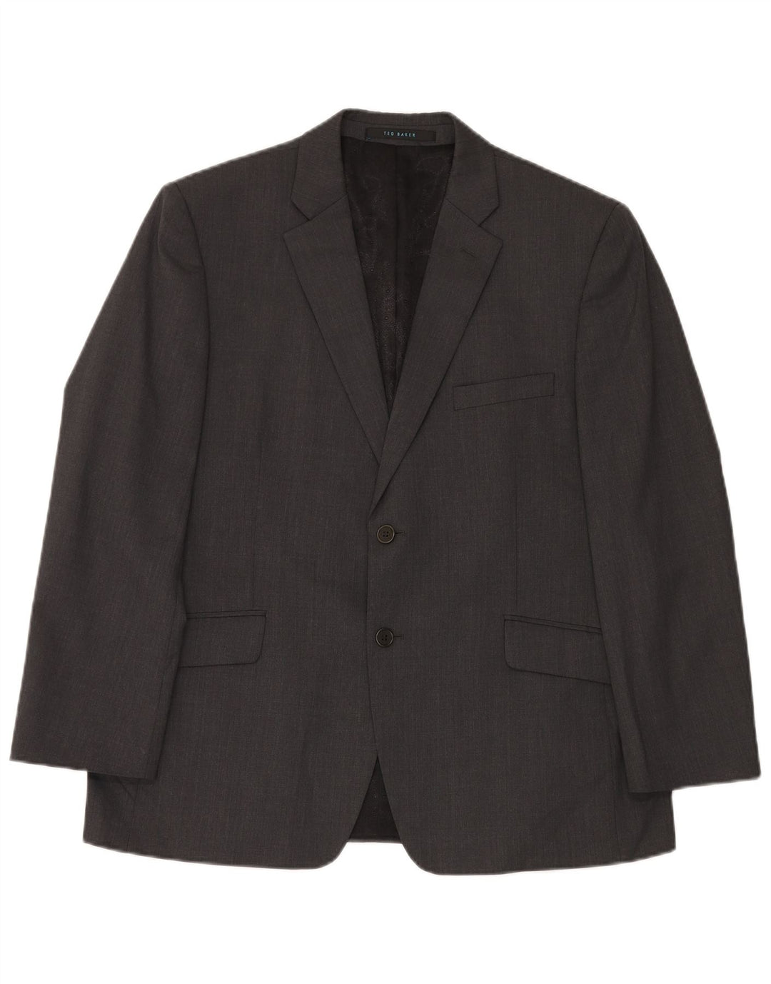 Ted Baker Herren-Stretch-Anzug mit 2 Knöpfen, 2-teilig, UK 42, XL, W36, L30, graue Wolle