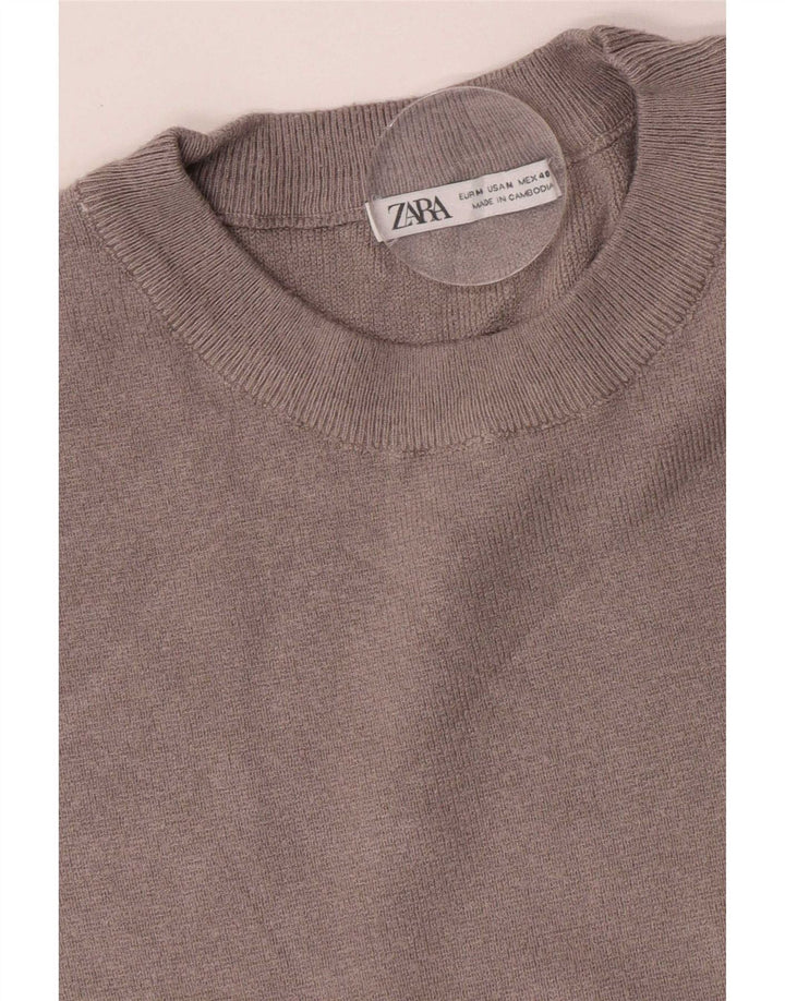 Zara Herren T-Shirt Top Mittelgrau