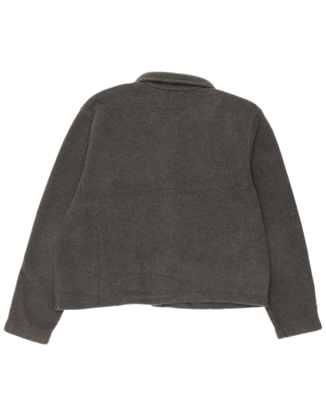 EDDIE BAUER Damen Crop Übergroße Fleecejacke UK 10 Small Grau Polyester