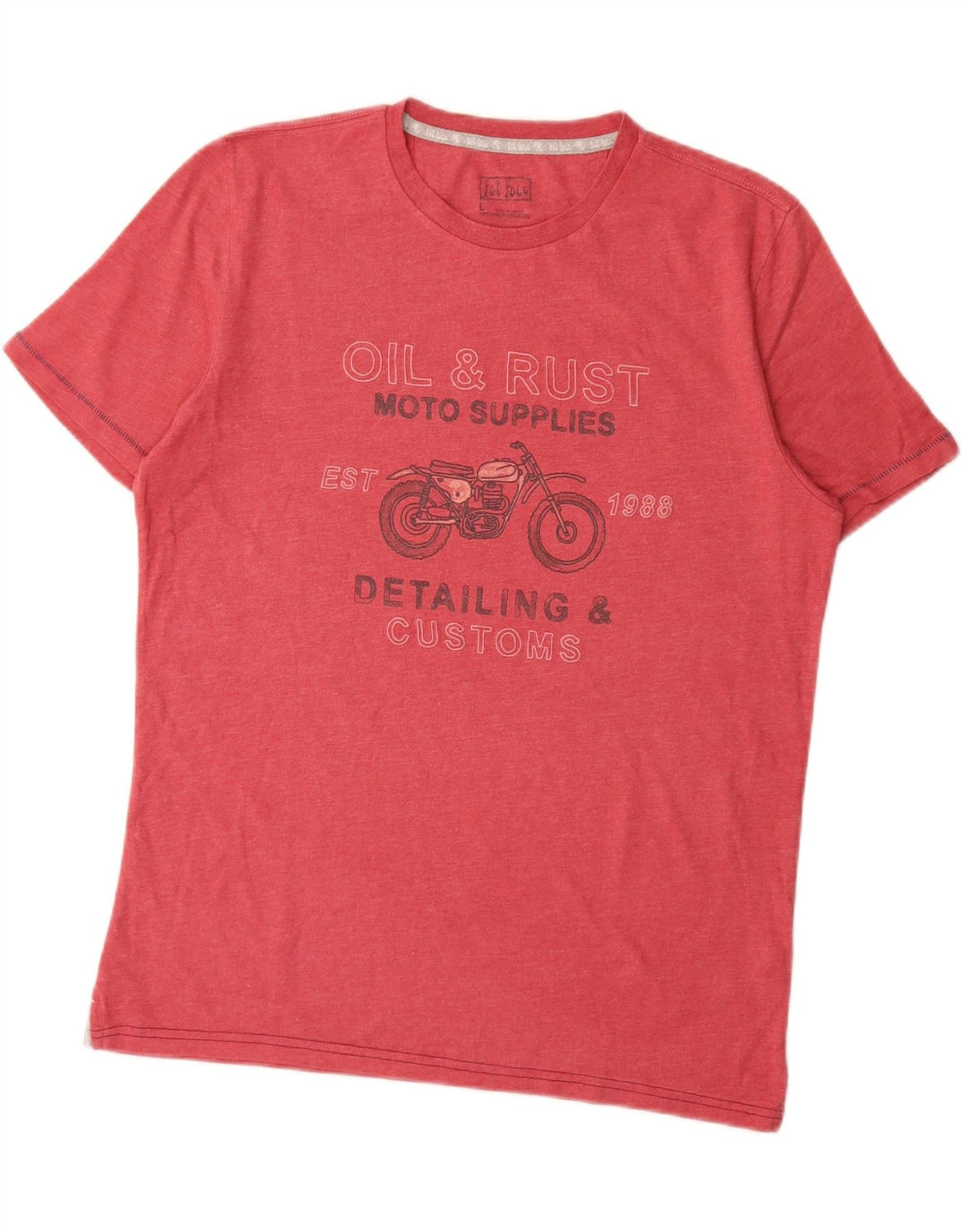 FAT FACE Herren Grafik-T-Shirt Top Groß Rot Baumwolle