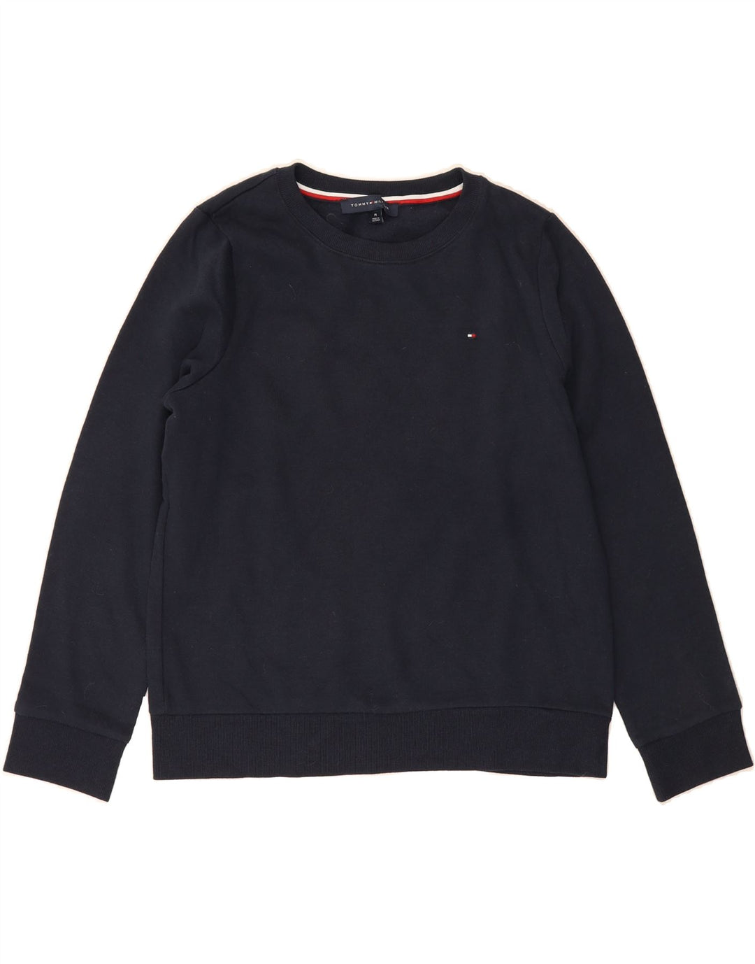 TOMMY HILFIGER Womens Sweatshirt Jumper UK 14 Medium Navy Blue Cotton Vintage Tommy Hilfiger and Second-Hand Tommy Hilfiger from Messina Hembry 