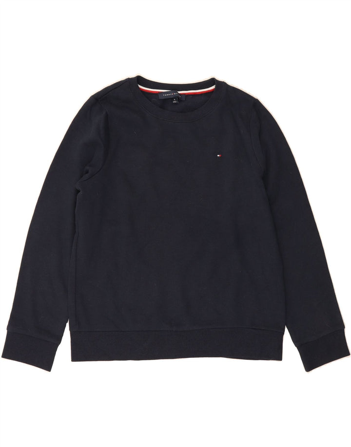 TOMMY HILFIGER Womens Sweatshirt Jumper UK 14 Medium Navy Blue Cotton Vintage Tommy Hilfiger and Second-Hand Tommy Hilfiger from Messina Hembry 