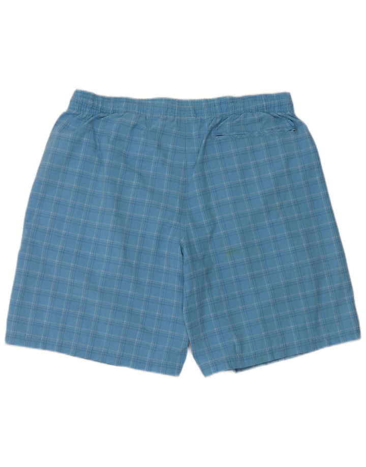 Adidas Herren-Badeshorts, groß, blau kariert, Polyester