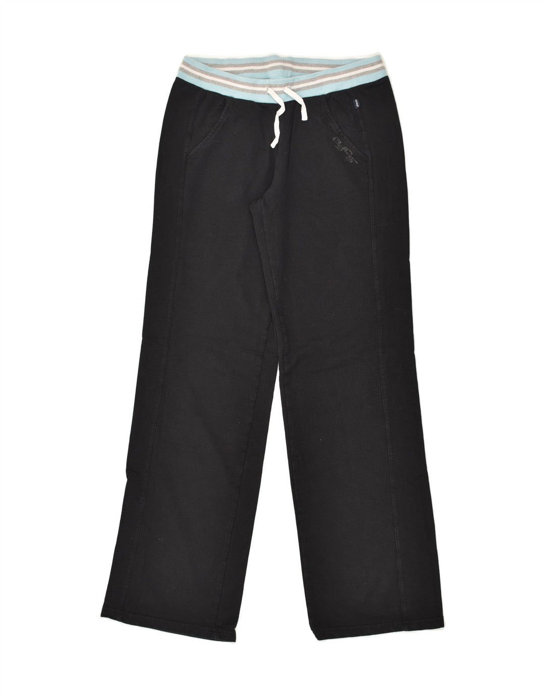 ASICS Womens Tracksuit Trousers UK 16 Large Black Cotton | Vintage Asics | Thrift | Second-Hand Asics | Used Clothing | Messina Hembry 