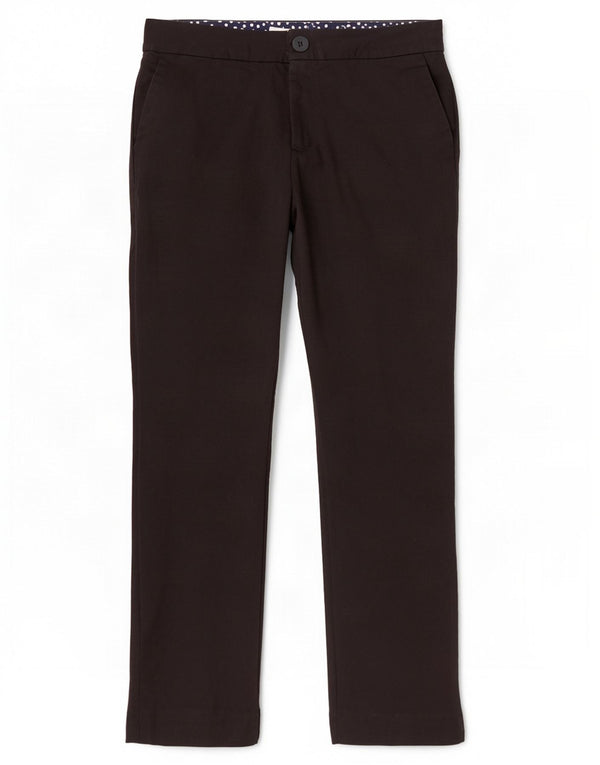 Boden Slim Chino-Hose für Damen, UK 12, M, W30, L30, schwarze Baumwolle