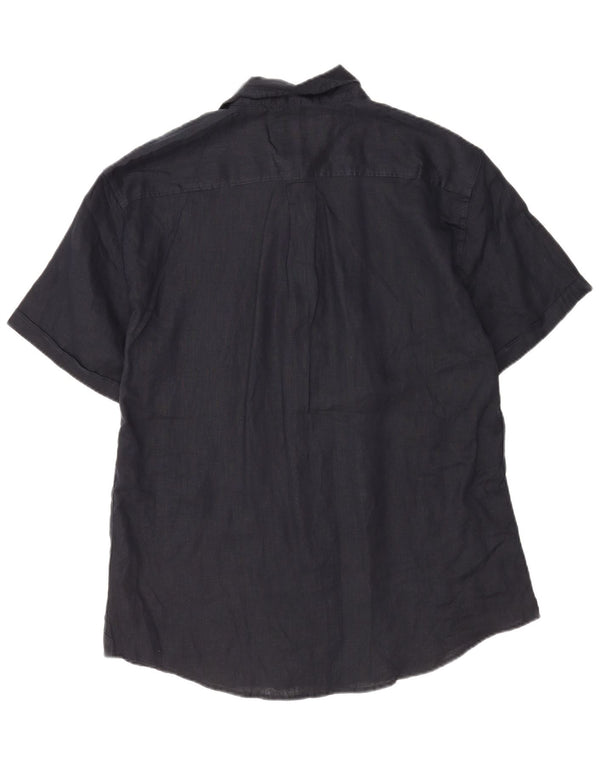 Coast Herren Kurzarmhemd 2XL Marineblaues Leinen