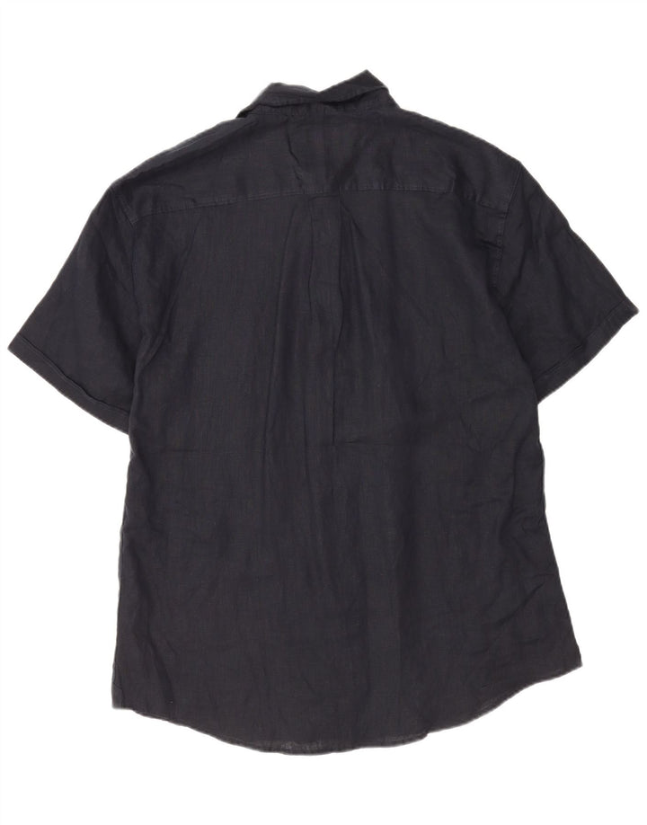 Coast Herren Kurzarmhemd 2XL Marineblaues Leinen