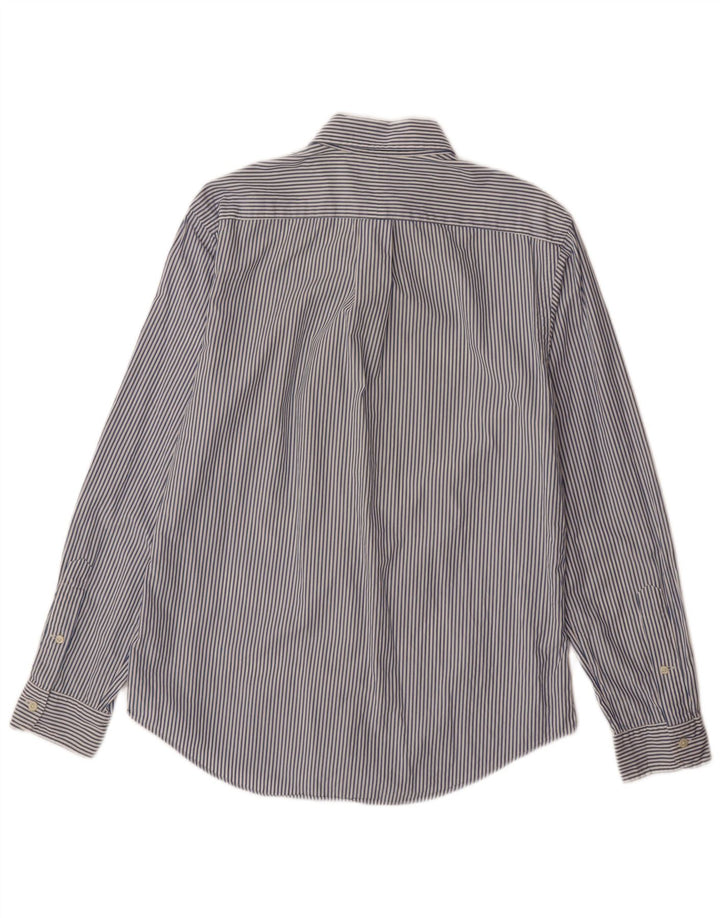 RALPH LAUREN Herren-Hemd mit individueller Passform, mittelblau, gestreift, Baumwolle