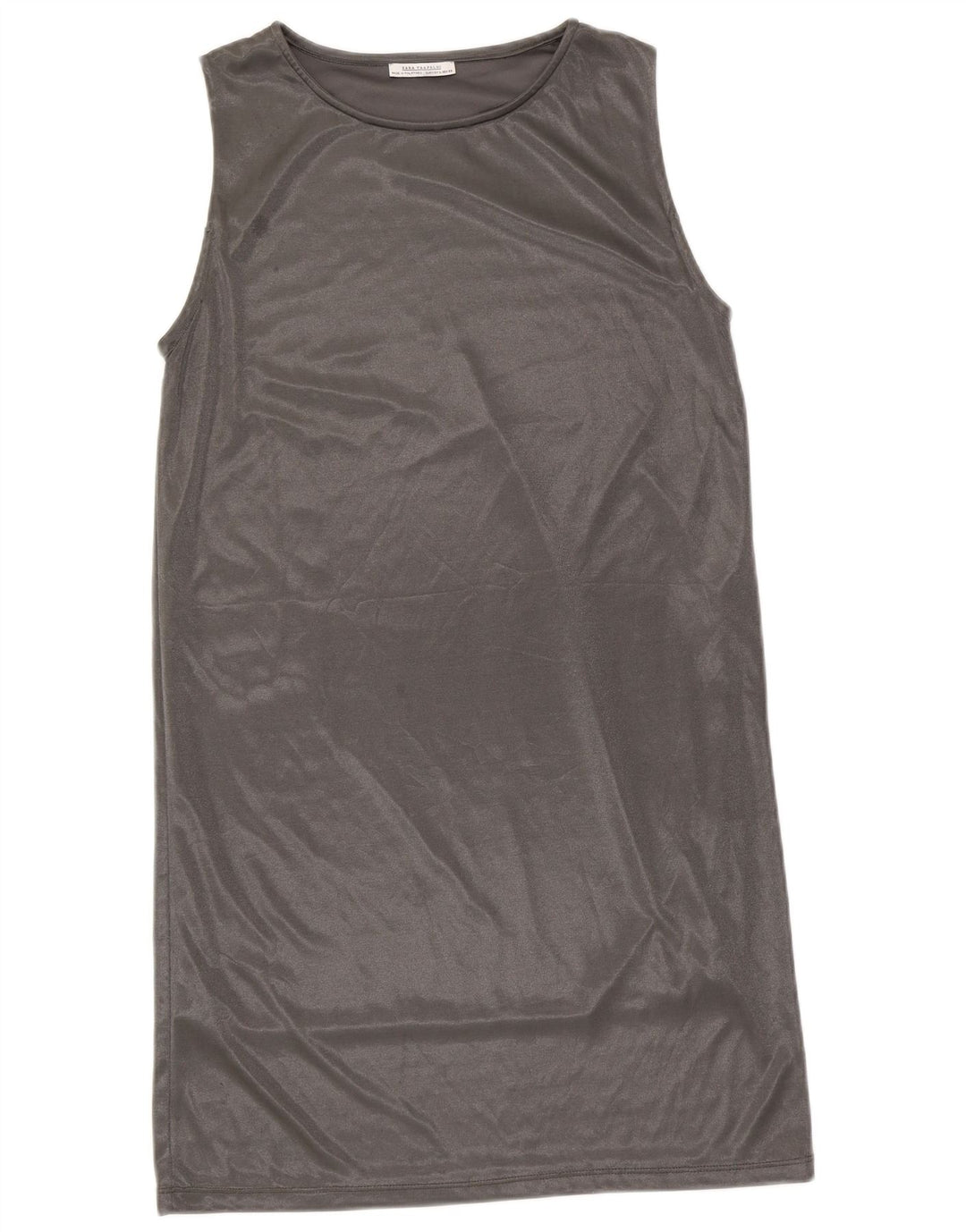 Ärmelloses Etuikleid für Damen von Zara, Gr. 44, Größe L, Silber, Polyester
