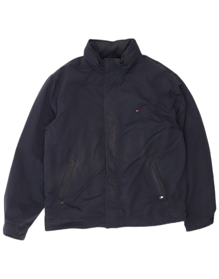 Tommy Hilfiger Herren Bomberjacke UK 42 XL Marineblau Polyester