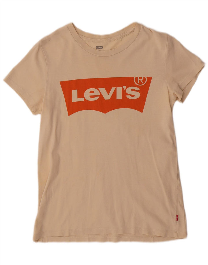 Levi's Damen Grafik-T-Shirt-Oberteil UK 6 XS Beige