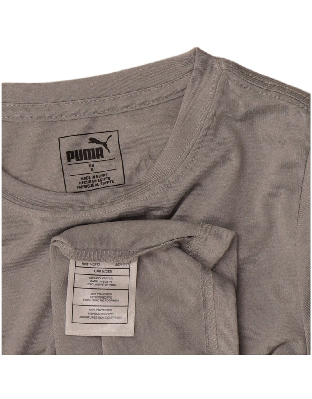 PUMA Jungen T-Shirt Top 5-6 Jahre Graues Polyester