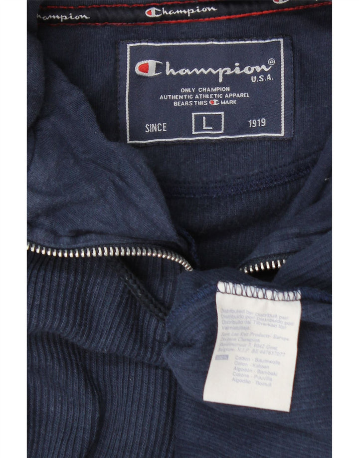 Champion Herren-Sweatshirt mit Reißverschluss am Hals, groß, marineblau, Baumwolle