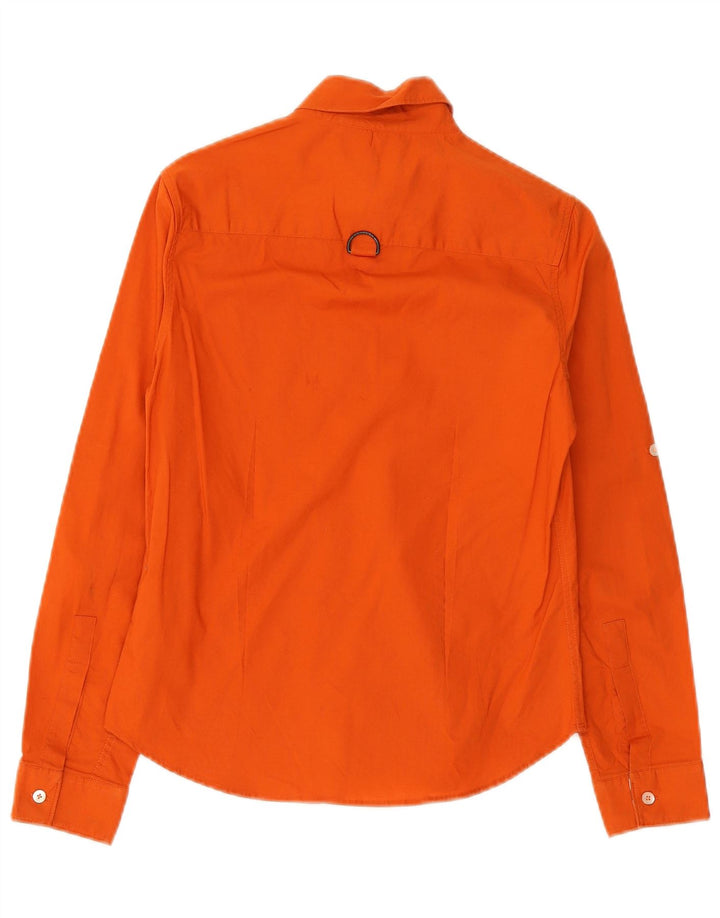 Burberry Damenhemd UK 10 Small Orange Baumwolle