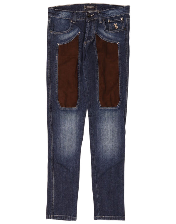 Jeckerson Damen Slim Jeans IT 44 Medium W32 L31 Blauer Farbblock