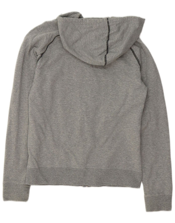 Russell Athletic Damen-Kapuzenpullover mit grafischem Reißverschluss, UK 14, Größe L, Grau, Baumwolle