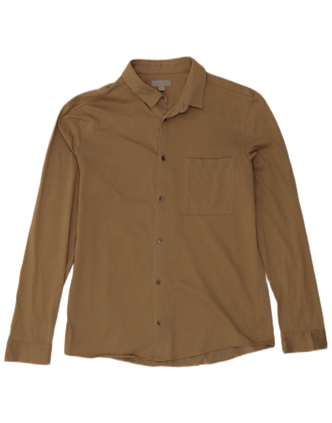 Cos Herrenhemd aus mittlerer Khaki-Baumwolle