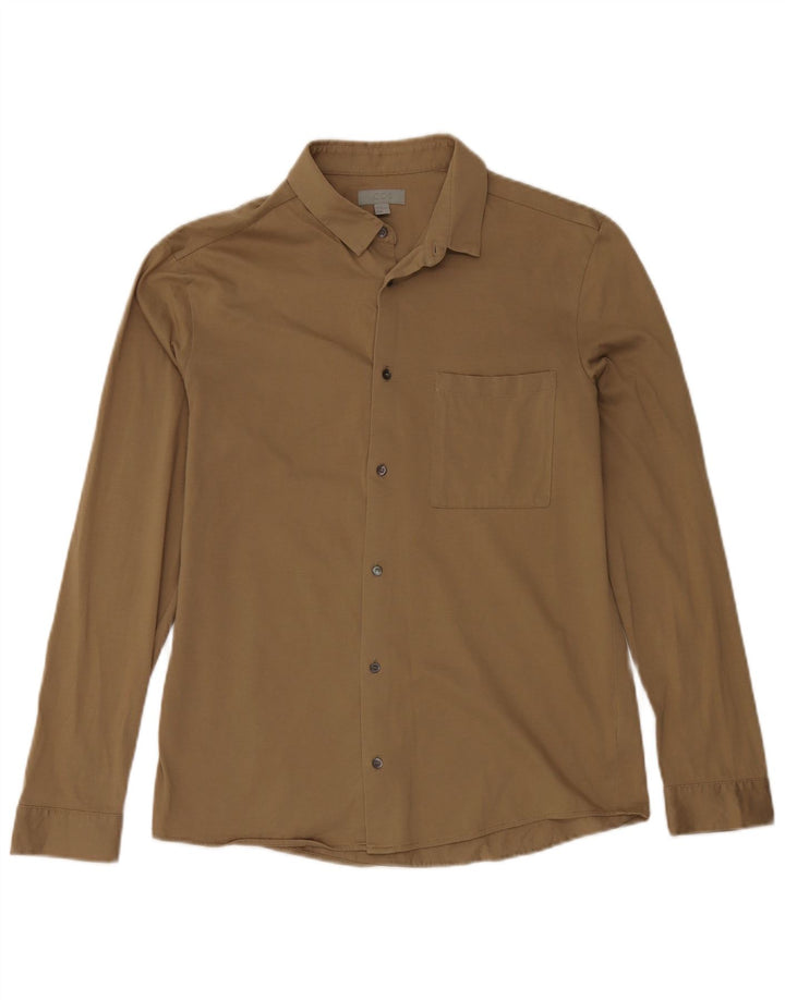 Cos Herrenhemd aus mittlerer Khaki-Baumwolle