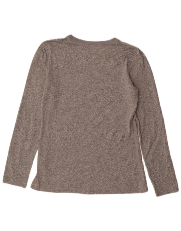 Nike Damen Dri Fit Regular Fit Top Langarm UK 10 Small Grau Polyester