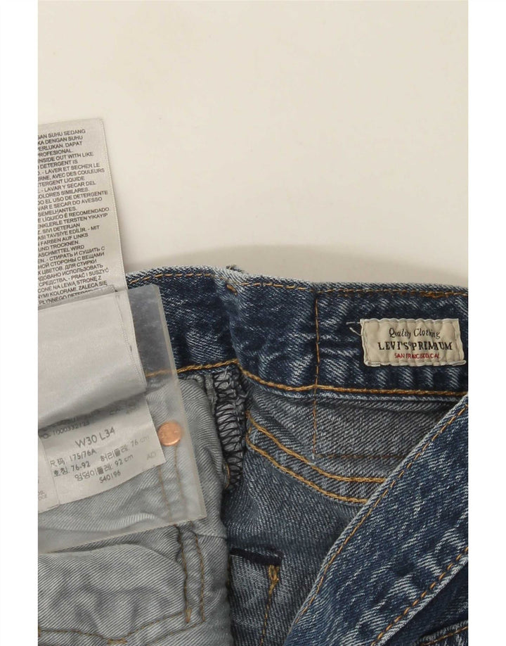Levi's Herren Straight Jeans W30 L34 Blaue Baumwolle